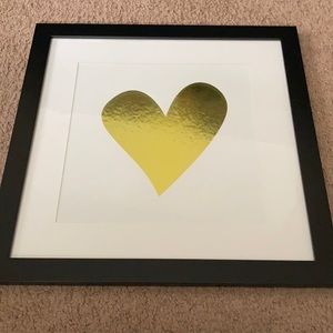 Gold heart wall decor
